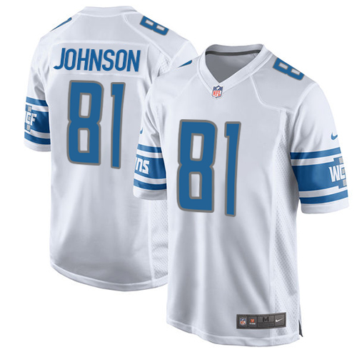 Nike Lions #81 Calvin Johnson White Youth Stitched NFL Elite Jersey
